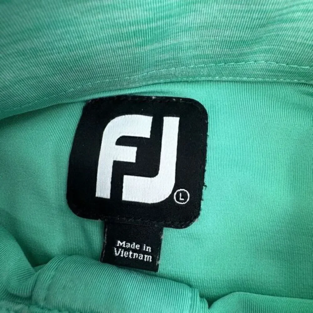 Footjoy FJ Polo Mens Large Falcon Dunes Golf Club Arizona Military Jet Teal Blue - Picture 2 of 8